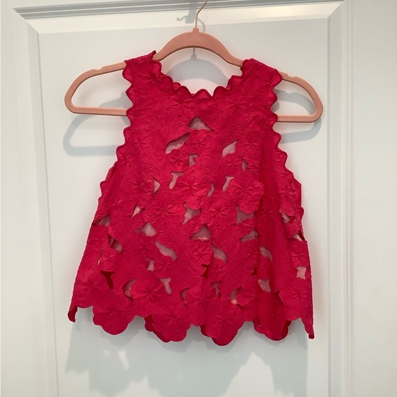 By Anthropologie Sleeveless Cutwork Top- XS- Pink! - Picture 2 of 6